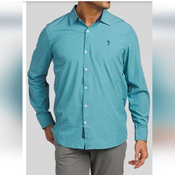 William Murray Classic Men's Performance Long Sleeve Button Down Shirt Blue XL - Picture 11 of 11